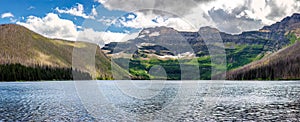 Cameron Lake with Mount Custer and Forum Peak in Waterton Lakes National Park