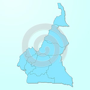 Cameroon blue map on degraded background
