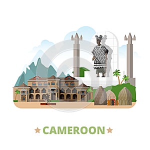 Cameroon country design template Flat cartoon styl