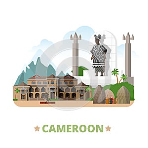 Cameroon country design template Flat cartoon styl photo