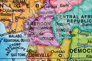Cameroon country map .