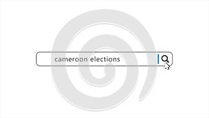 Cameroon Elections in Search Animation. Internet Browser Searching