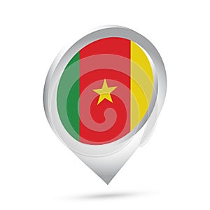 Cameroon flag 3d pin icon