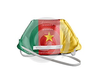 Cameroon flag on anti pollution mask medical protection