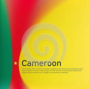 Cameroon flag background. Blurred pattern in the colors of the cameroonian flag, business booklet. National banner, poster of