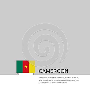 Cameroon flag background. State patriotic cameroonian banner, cover. Document template with cameroon flag on white background.