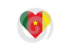 Cameroon flag heart love