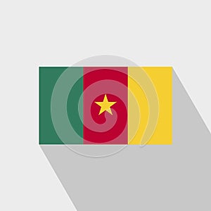 Cameroon flag Long Shadow design vector