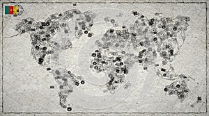 Cameroon Garoua Stamp World Map