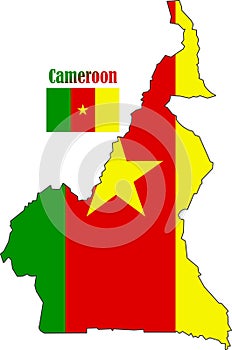 Cameroon Map and Flag illustration Vector