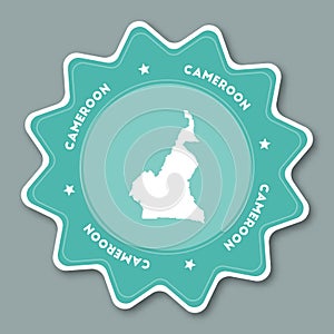 Cameroon map sticker in trendy colors.