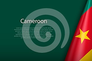 Cameroon national flag isolated on background with copyspace