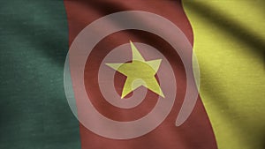 Cameroon national flag. Cameroon flag wiving animation photo