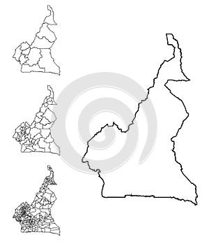 Cameroon outline map administrative regions