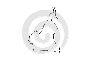 Cameroon outline map country shape