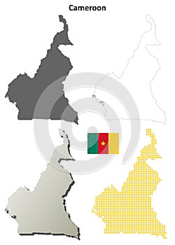 Cameroon outline map set