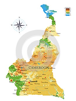 Cameroon physical map