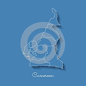 Cameroon region map: blue with white outline and.