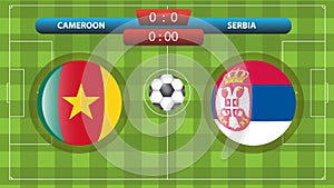 Cameroon and Serbia soccer match template