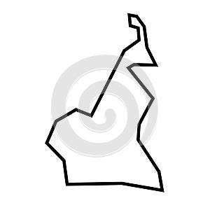 Cameroon vector country map thick outline icon