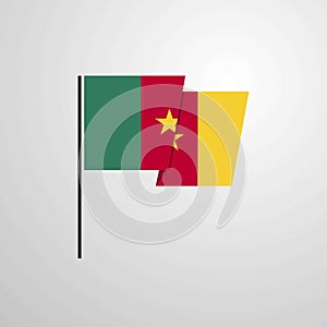 Cameroon waving Flag design vector background