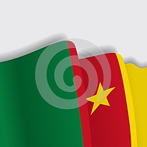 Cameroon waving Flag. Vector illustration.