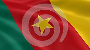 Cameroonian flag in the wind