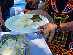 Cameroonian food Fufu, Eru and Garri photo