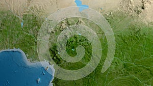 Cameroun area. Satellite map