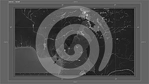 Cameroun highlighted - composition. Grayscale