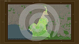 Cameroun highlighted - composition. Topo French