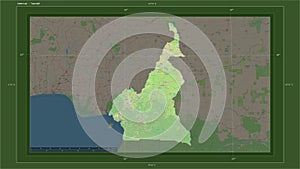 Cameroun highlighted - composition. Topo German