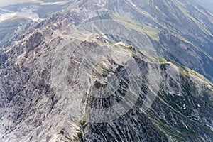Camicia peak barren summit, aerial, Italy photo