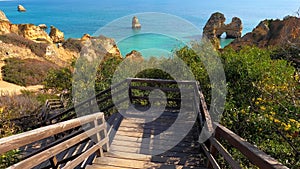 Camillo beach in Lagos. West Atlantic coast of Algarve region, south of Portugal.