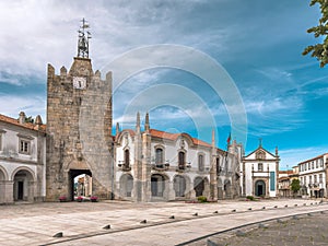 Caminha city hall and clock tower, in Minho, Portugal. Caminha, Viana do Castelo district in north of Portugal photo
