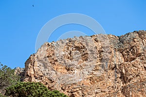 Caminito del Ray, The King\'s Path. Walkway pinned along the steep walls of a narrow gorge