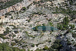 Caminito del Ray, The King\'s Path. Walkway pinned along the steep walls of a narrow gorge