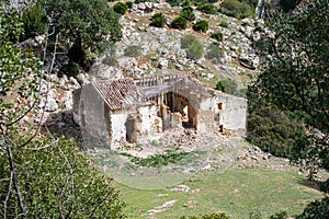 Caminito del Ray, The King\'s Path. Walkway pinned along the steep walls of a narrow gorge