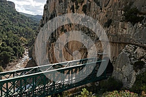 Gaitanes wall of Caminito del Rey in Andalusia, Spain photo