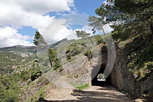 Tunnel at start of  Caminito del Rey in Andalusia, Spain photo