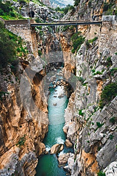 Caminito Del Rey - mountain path along steep cliffs, Spain