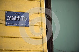 Caminito district plaque