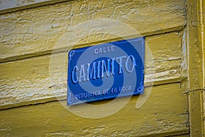 Caminito Street Sign in La Boca neighborhood - Buenos Aires, Argentina