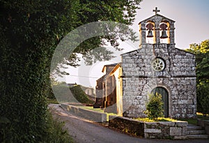 By the Camino de Santiago Way route . Igrexa de Santa Maria de Abadin church in Abadin, Galicia, Spain photo