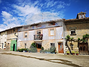 Camino de Santiago / Day 9 / Beautifully Painted Old House in Small Spanish Village photo