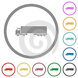 Camion flat icons with outlines