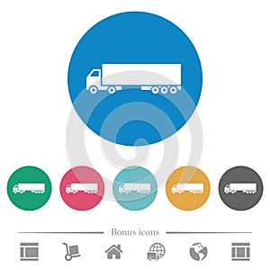 Camion flat round icons