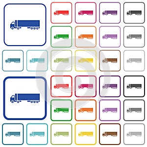 Camion outlined flat color icons