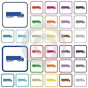 Camion outlined flat color icons