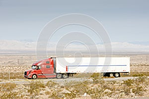 camion on road, Nevada, USA photo